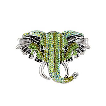 Crystal Rhinestone Elephant Brooch Pin for Animal Themed Parties, Mother's Day