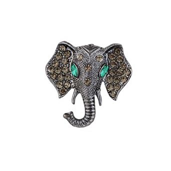 Crystal Rhinestone Elephant Brooch Pin for Animal Themed Parties, Mother's Day