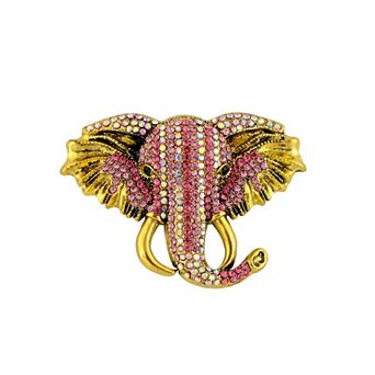 Crystal Rhinestone Elephant Brooch Pin for Animal Themed Parties, Mother's Day