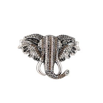 Crystal Rhinestone Elephant Brooch Pin for Animal Themed Parties, Mother's Day