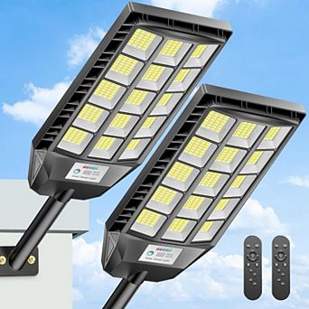 Solar Lights Outdoor Waterproof, Security Flood Light Motion Sensor for Yard, Garages, Porch, 2 Pack