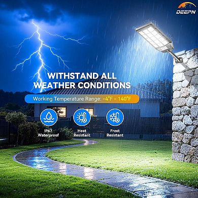 Solar Lights Outdoor Waterproof, Security Flood Light Motion Sensor for Yard, Garages, Porch, 2 Pack