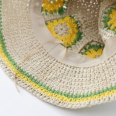 Women Bucket Hat Wide Brim Crochet Pattern Lightweight Casual Sun Hat