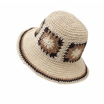 Women Bucket Hat Wide Brim Crochet Pattern Lightweight Casual Sun Hat