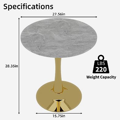 KWPZQEB 27.6 Inch Dining Table for 2-4 People, Accent Coffee Table for Dining Room, Living Rom