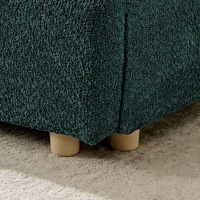 Pnronnc Upholstered Platform Bed Frame with Tall Curved Headboard Queen Size Bed Frame Easy Assembly