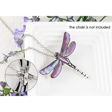 Dragonfly Brooch Retro Silver Tone Abalone Shell Versatile Brooch Pin Accessories