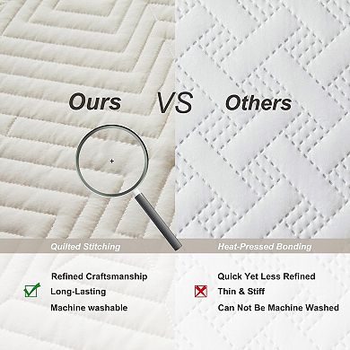 Lightweight soft bedspread with basket weave geometric stitching