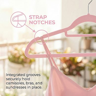 10 Pack Plastic Non-Slip Hangers with Pinch Clips Durable 360-degree Space Saving Clothes Hangers