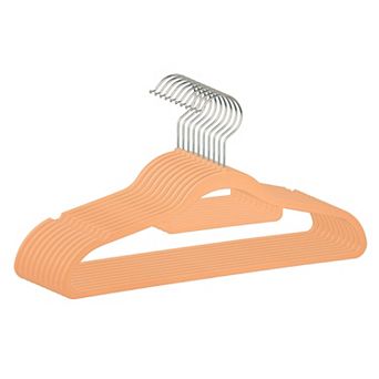 10 Pack Plastic Non-Slip Hangers with Pinch Clips Durable 360-degree Space Saving Clothes Hangers