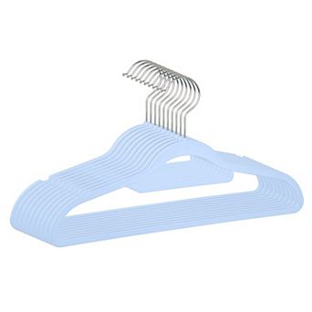 10 Pack Plastic Non-Slip Hangers with Pinch Clips Durable 360-degree Space Saving Clothes Hangers