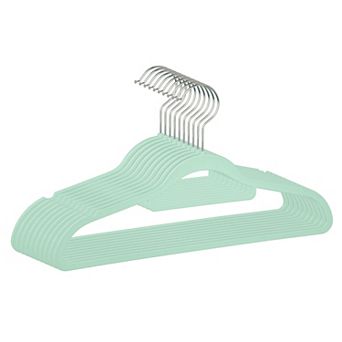 10 Pack Plastic Non-Slip Hangers with Pinch Clips Durable 360-degree Space Saving Clothes Hangers