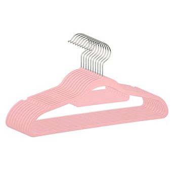 10 Pack Plastic Non-Slip Hangers with Pinch Clips Durable 360-degree Space Saving Clothes Hangers