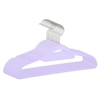 10 Pack Plastic Non-Slip Hangers with Pinch Clips Durable 360-degree Space Saving Clothes Hangers