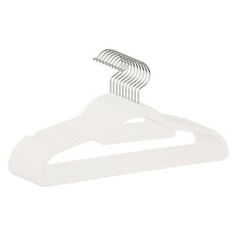 10 Pack Plastic Non-Slip Hangers with Pinch Clips Durable 360-degree Space Saving Clothes Hangers