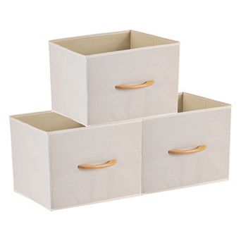 Storage Cube, Fabric Storage Bin with Handles for Shelves Closet 3 pc Collapsible Storage Basket
