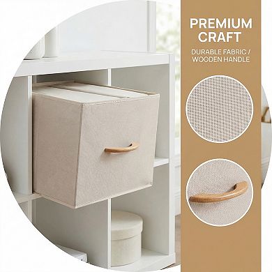 Storage Cube, Fabric Storage Bin with Handles for Shelves Closet 3 Pcs Collapsible Storage Basket