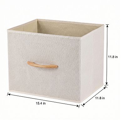Storage Cube, Fabric Storage Bin with Handles for Shelves Closet 3 Pcs Collapsible Storage Basket