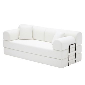 Loheer Convertible Sleeper Sofa Bed Corduroy Folding Floor Couch with Fixed Shape Frame