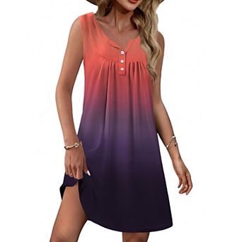 Ekouaer Nightgown for Women Tank Night Gown Sleep Shirt Button Night Shirt Soft Sleep Dress