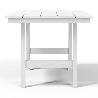 Outdoor Modern HDPE 66" Wide Rectangle Patio Dining Table for 6