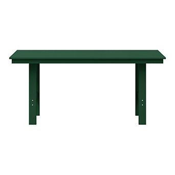 Outdoor Modern HDPE 66" Wide Rectangle Patio Dining Table for 6