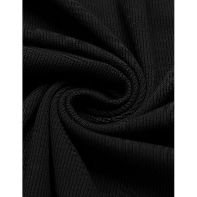 Zeagoo Plus Size Women's Long Sleeve Scoop Neck Ribbed Slim Fit Crop Tops