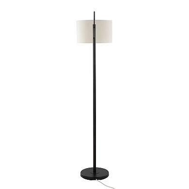Loheer Contemporary Metal Floor Lamp with Linen Shade