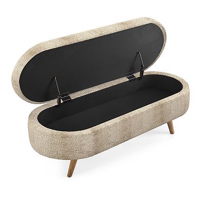 Ottoman oval storage stool, storage bench
