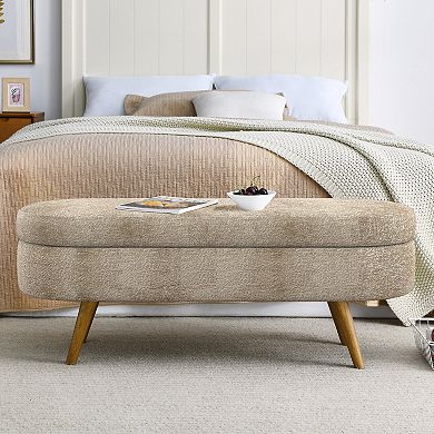 Ottoman oval storage stool, storage bench