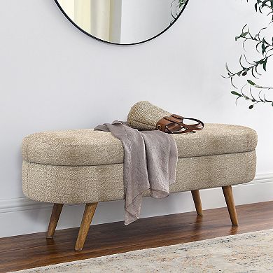 Ottoman oval storage stool, storage bench