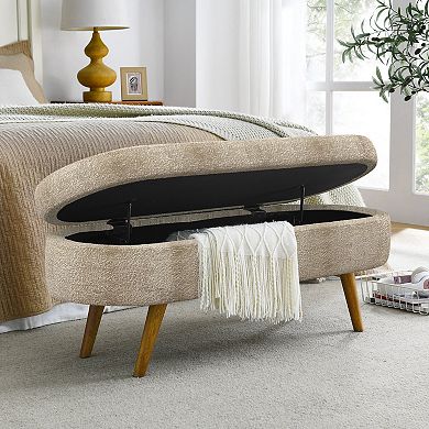 Ottoman oval storage stool, storage bench