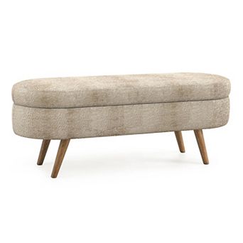 Ottoman oval storage stool, storage bench