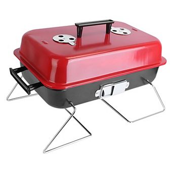 Portable Charcoal Grill with Folding Legs and Carry Handle for Camping and Tailgating