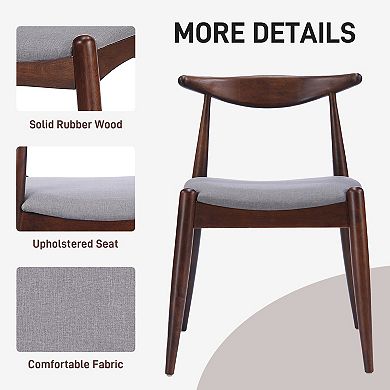 Pnronnc 5-Piece Dining Table Set Wood Kitchen Table Set with 1 Table 4 Chairs & Rubberwood Frame