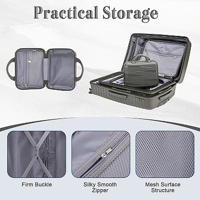 KWPZQEB 4PCS Silent Wheel PP Luggage Set with Combination Password Lock&Multi-Layered Compartmental
