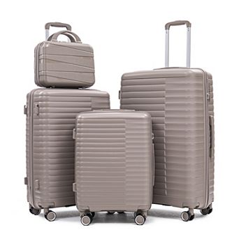 KWPZQEB 4 pc Silent Wheel PP Luggage Set with Combination Password Lock&Multi-Layered Compartmental