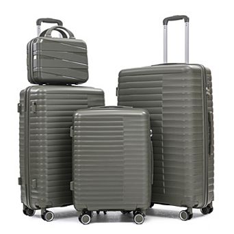 KWPZQEB 4 pc Silent Wheel PP Luggage Set with Combination Password Lock&Multi-Layered Compartmental