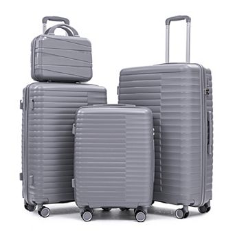 KWPZQEB 4 pc Silent Wheel PP Luggage Set with Combination Password Lock&Multi-Layered Compartmental