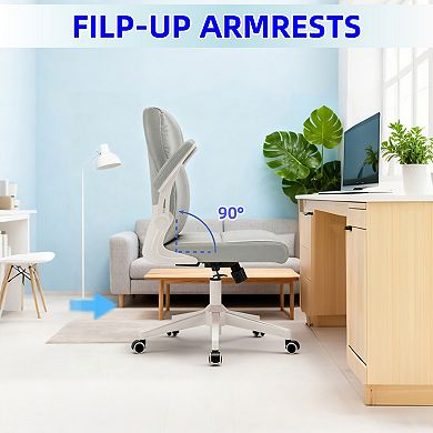Loheer Ergonomic Office Chair with Flip-Up Armrests and High Density Foam Support