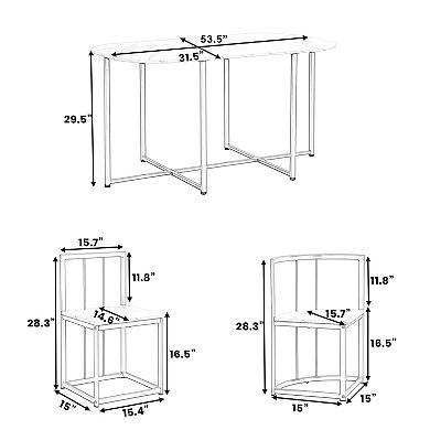 Pnronnc 7-Piece Dining Table Set, Modern Faux Marble Kitchen Table Set for 6