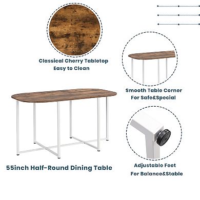 Pnronnc 7-Piece Dining Table Set, Modern Faux Marble Kitchen Table Set for 6