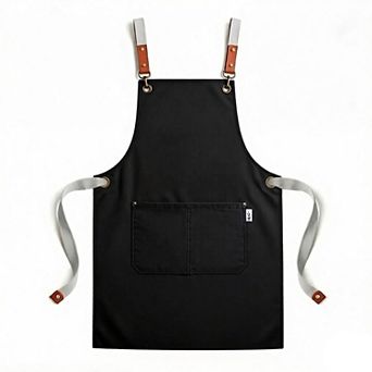 Canvas Utility Apron with Straps Cross Back Design for Kitchen Cafe and Artisan Work