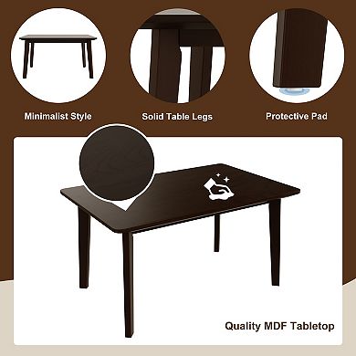 KWPZQEB Rustic Minimalist Rectangular Solid Wood Frame Dining Table for Dining Room