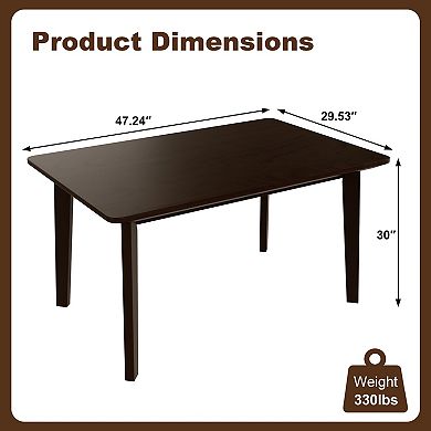 KWPZQEB Rustic Minimalist Rectangular Solid Wood Frame Dining Table for Dining Room