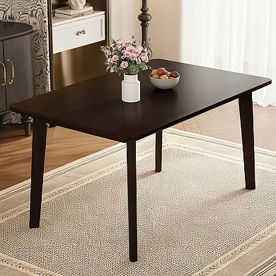 KWPZQEB Rustic Minimalist Rectangular Solid Wood Frame Dining Table for Dining Room
