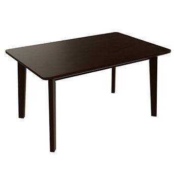 KWPZQEB Rustic Minimalist Rectangular Solid Wood Frame Dining Table for Dining Room