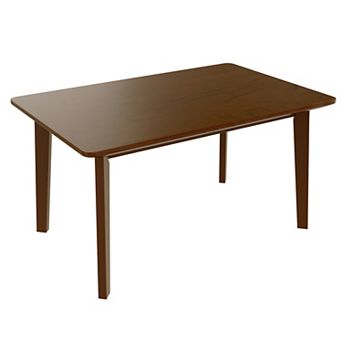 KWPZQEB Rustic Minimalist Rectangular Solid Wood Frame Dining Table for Dining Room