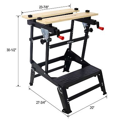 Portable Folding Workbench with Adjustable Clamps Multifunctional Work Table for DIY Woodworking
