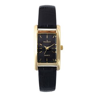 Peugeot Womens 34mm x 20mm Contour Dress Watch with Leather Strap